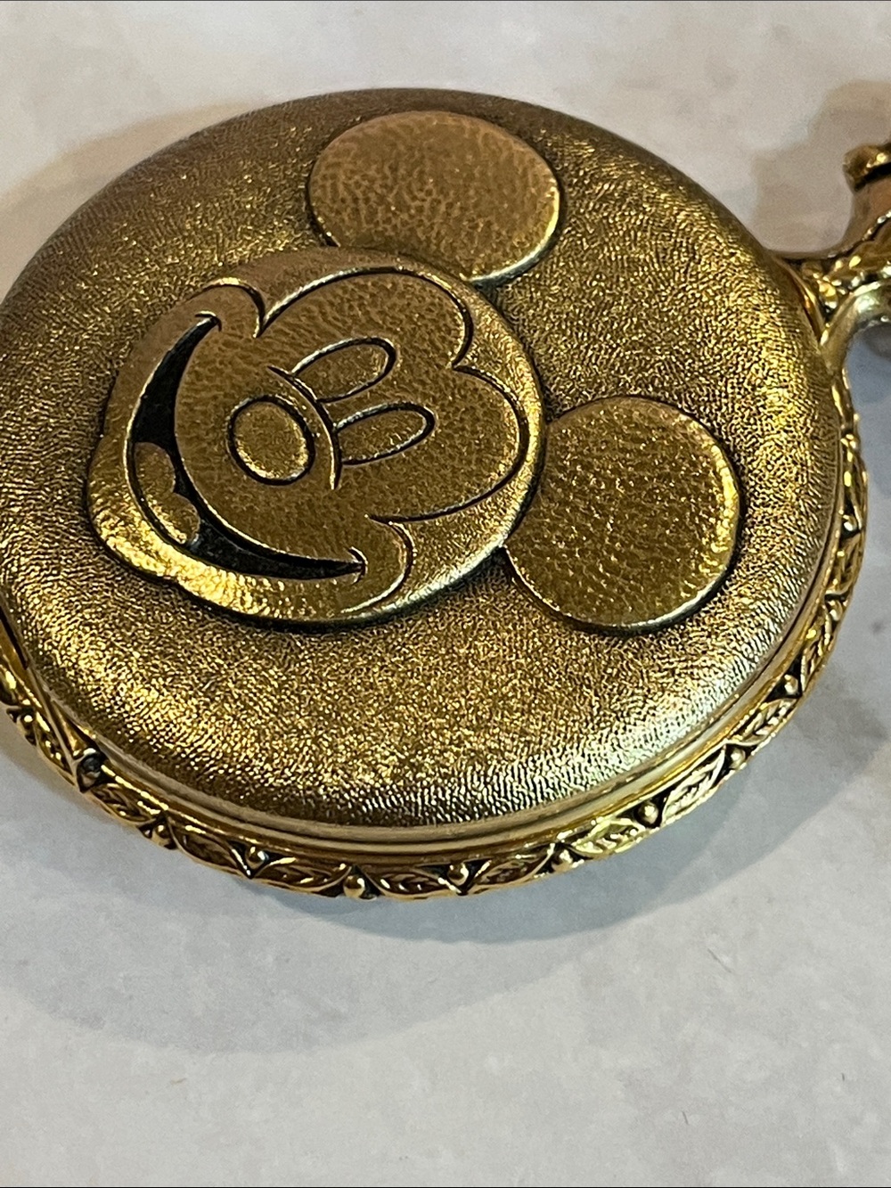 MICKEY MOUSE POCKET WATCH DISNEY MAJESTI SWISS MOVEMENT SKELETON GOLD-TONE NIB - Picture 13 of 17